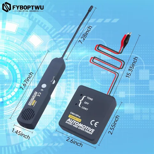 Vista 7 de Rastreador de cables de circuito de cables Probador de circuitos abiertos y cortos eléctricos automotrices con generador de tonos, rastreador