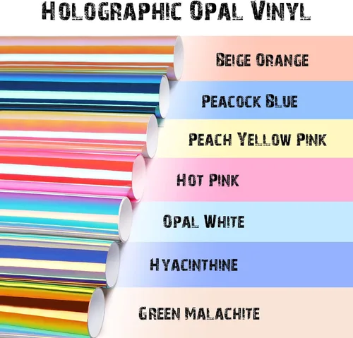 Vista 3 de TECKWRAP - Vinilo adhesivo holográfico opalescente para manualidades, 12 x 12 pulgadas, paquete de 7 hojas para cortadores de manualidades