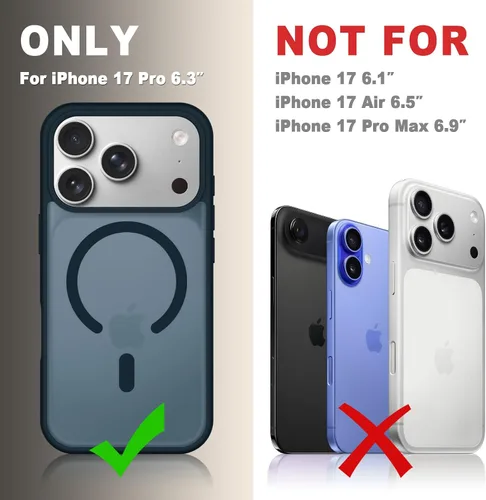 Vista 216 de Funda para Google Pixel 10 Pro XL, cubierta magnética mate, color negro Fit for MagSafe, Screen Protector included, Shockproof Military Grade