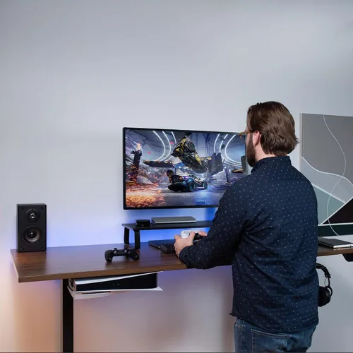 Vista 7 de VIVO Soporte de pared 2 en 1 y debajo del escritorio diseñado para consola de juegos PS5 Playstation 5 Standard y edición digital pantalla de pared