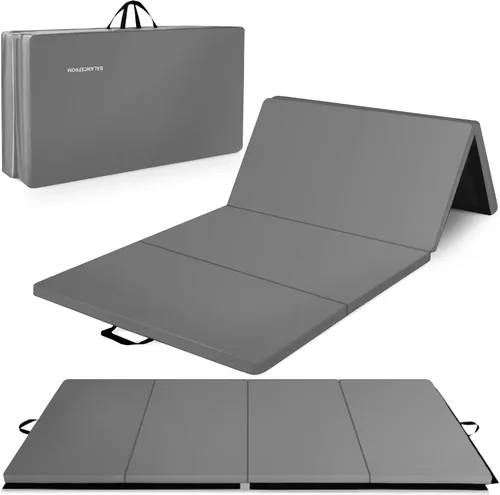 Vista 10 de BalanceFrom 10x4 Feet 4-Panel Folding Gymnastics Mat – 2-Inch Thick Pad with Vinyl Surface and Carrying Handles for Tumbling, Yoga, Pilates, Home