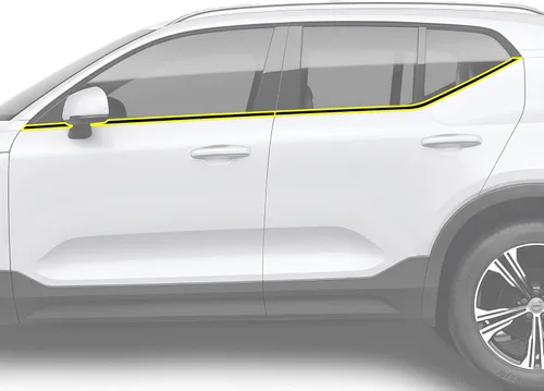 Vista 7 de BOGAR TECH DESIGNS Para Volvo XC40 2019-2026 Front Chrome Delete - Kit de superposición de vinilo precortado, borde opaco negro brillante