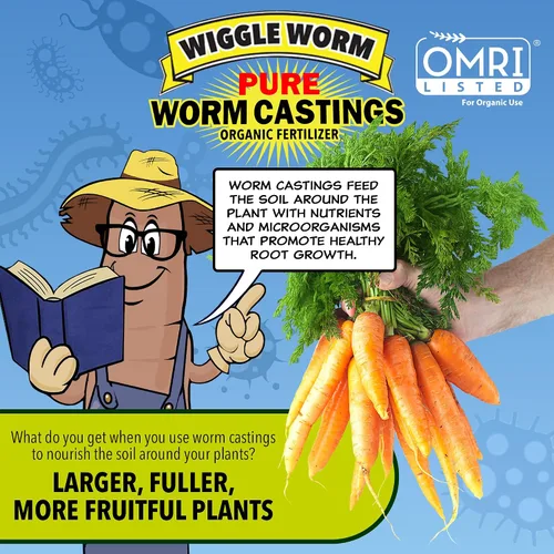 Vista 6 de Wiggle Worm Fertilizante orgánico 100% puro para fundición de gusanos, 15 libras, mejora la fertilidad del suelo y la aireación para plantas