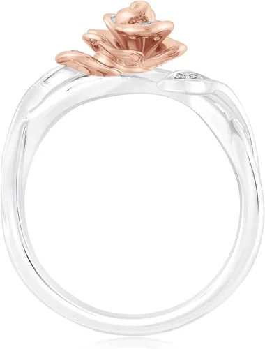 Vista 4 de Disney Enchanted Belle's Rose Diamond Fashion Ring 120ctw - Talla 7.5, Plata Esterlina, no conocido