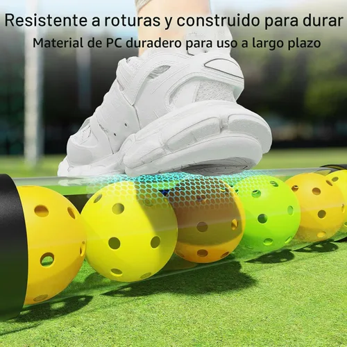 Vista 9 de Recuperador de bolas de pickleball de 17 bolas y soporte de bolas con correa, protector de espalda para accesorios de pickleball, rápido