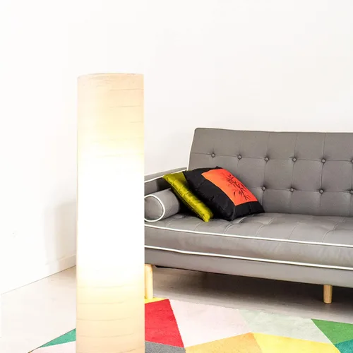 Vista 4 de Uonlytech Lámpara de pie de estilo nórdico, pantalla de papel, cubierta de luz de pie para sala de estar, dormitorio, decoración de hotel, pantalla