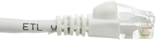 Vista 3 de CableWholesale Cable Ethernet Cat6, 24AWG, conector de placa dorada RJ45, 4 pares de cobre trenzado, par trenzado sin blindaje (UTP), cable de Blanco
