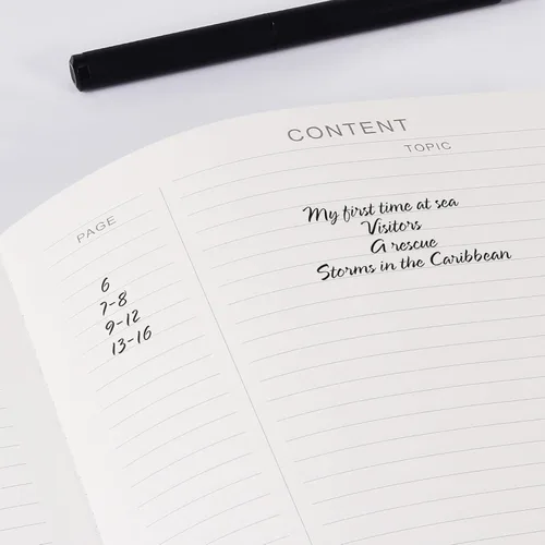 Vista 5 de Cuaderno rayado A5 - 312 páginas numeradas, diarios de cuero para escribir, contenido de 3 páginas de índice, papel grueso de 100 g/m², tapa dura