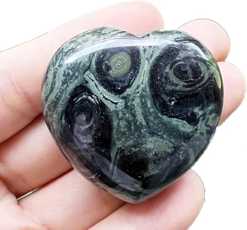 Vista 15 de Piedra de corazón pulida, piedras de bolsillo de cristal curativo para preocupaciones de palma, reiki, 1.5 pulgadas, piedra de sangre de África