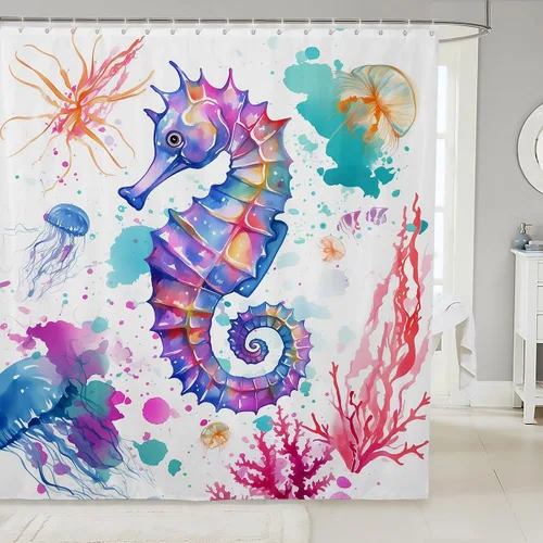 Vista 16 de Erosebridal Cortina de Ducha de Dinosaurio de Dibujos Animados 3D para Niños Varones Adultos Baño Selva Dino Tela Cortina de Baño 72" An x 72 L