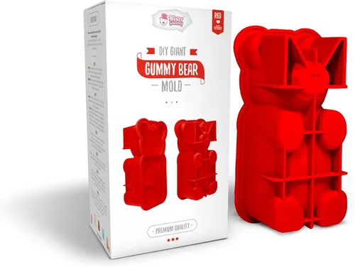 Vista 8 de Molde de oso gigante para gomitas, silicona de alta calidad + 2 recetas y 5 bolsas de regalo incluidas Haz grandes golosinas de oso