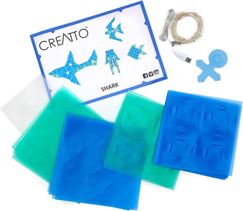 Vista 7 de Creatto: Shimmer Shark & Ocean Pals Rompecabezas de manualidades iluminados de Thames & Kosmos