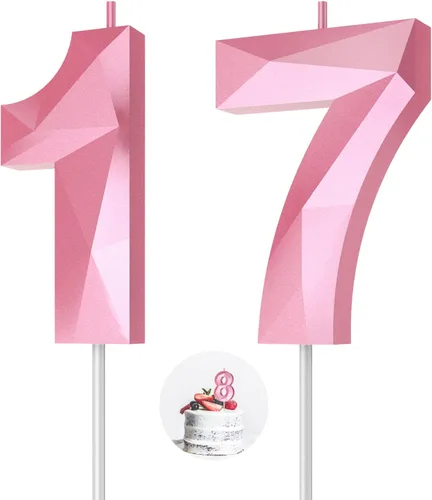 Vista 65 de Velas de cumpleaños con números (0 velas negras), forma de diamante 3D, decoración de pastel de feliz cumpleaños para niños y hombres, cumpleaños