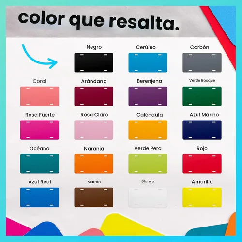 Vista 3 de Excelmark Vanity - Placa de matrícula personalizada para exhibiciones de automóviles, placa de aluminio personalizada (negro)