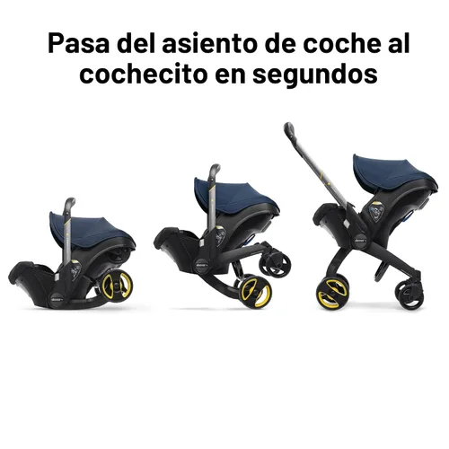 Vista 5 de Doona - Asiento de automóvil y cochecito, Azul profundo - Sistema de viaje todo en uno