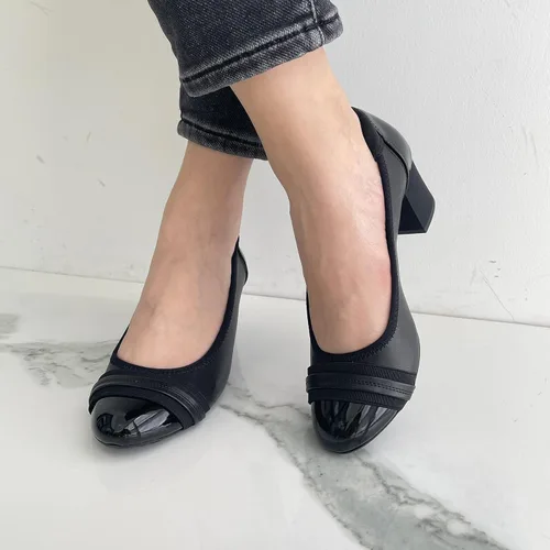 Vista 5 de JENN ARDOR Zapatos de tacón bajo con punta redonda cerrada, zapatos de vestir clásicos de media cuadrada, para boda, fiesta, oficina, 2 pulgadas