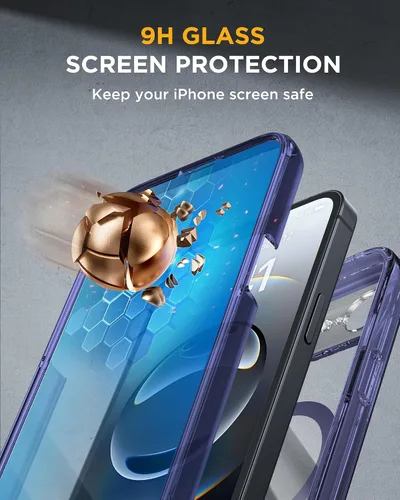 Vista 427 de Miracase Serie de vidrio para iPhone 11 de 6.1 pulgadas, funda protectora de cuerpo completo resistente mejorada con protector de pantalla de vidrio