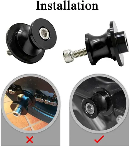 Vista 7 de Universale M10 x 1.25 Motocicleta Swing Arm Slider Carretes Soporte para Ninja 250 400 650R Z750 Z1000SX CFMOTO 450NK 450SS 450SR 450MT 800MT Duke