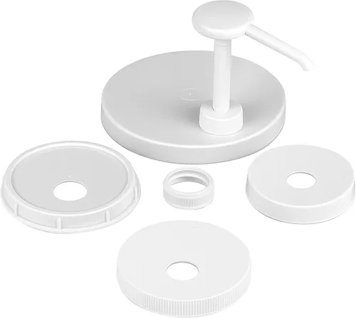 Vista 2 de Carlisle FoodService Products Kit universal de bomba de condimentos/dispensador con 5 tapas, color blanco