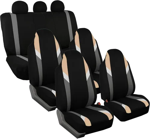 Vista 34 de FH Group Tres filas de 7 plazas, fundas de asiento modernistas de alta calidad, se adaptan a la mayoría de automóviles, camiones, SUV y camionetas