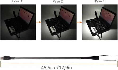 Vista 7 de Lámpara USB regulable, luz de teclado flexible, mini luz USB para portátil