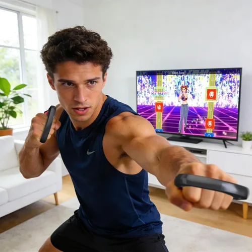 Vista 2 de ECHZOVE Grip for Switch Fitness Boxing, Handle for Nintendo Switch Boxing - 2 Packs (Black)