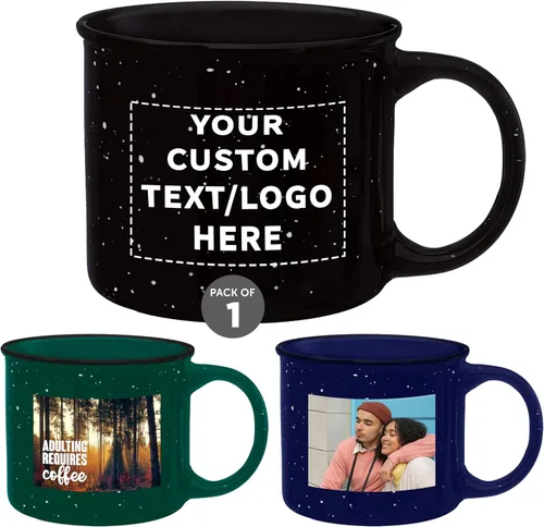 Vista 28 de DISCOUNT PROMOS Tazas de Café de Cerámica Personalizadas para Fogata de 13 oz. Juego de 100, Paquete Personalizado a Granel - Perfecto para Té