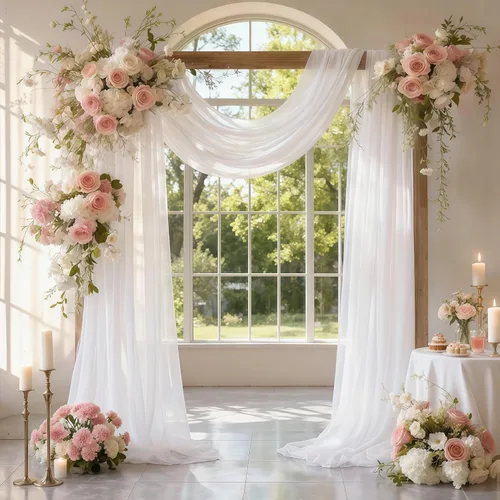 Vista 20 de Cortinas de telón de fondo transparentes para arco de boda de 28 pulgadas x 19 pies Negro