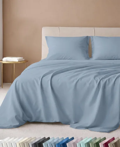 Vista 48 de California Design Den Juego de sábanas tamaño King, 100% algodón, sábanas lujosas de 600 hilos con bolsillo profundo, ropa de cama duradera con 16
