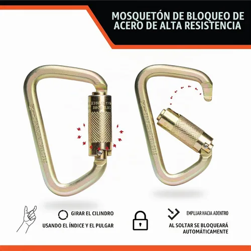 Vista 3 de Malta Dynamics Clip de mosquetón de protección contra caídas, grado profesional de alta resistencia, compatible con OSHA/ANSI