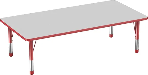 Vista 64 de FDP - Mesa rectangular para actividades escolares y aulas (24 x 36 pulgadas), patas gruesas para niños pequeños, altura ajustable de 15 a 24