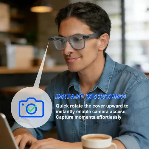 Vista 4 de Paquete de 6 fundas de privacidad con luz LED para lentes inteligentes Ray-Ban Meta Gen 2, cubierta giratoria de bloqueo de cámara compatible