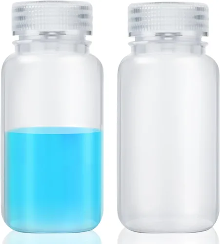 Vista 22 de Tatuo 6 piezas 30 ml 1 oz botellas de reactivo de polipropileno de plástico con tapas de rosca, envases de muestra transparentes de PP con tapa