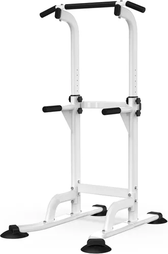 Vista 6 de DONIUZ Torre de Potencia Barra de Dominadas y Estación de Fondos, Gimnasio Multifuncional para Casa, Equipo de Entrenamiento de Fuerza, Altura Negro