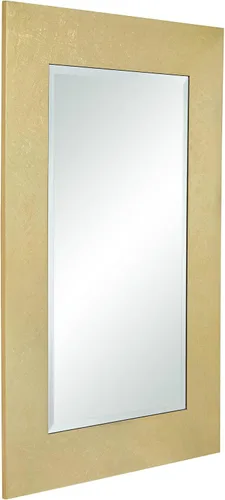 Vista 5 de Noble Park Jeneva - Espejo de pared rectangular decorativo de vidrio biselado moderno con marco de madera de hoja dorada brillante, 27 pulgadas