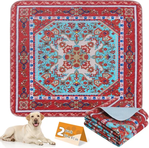 Vista 18 de KOOLTAIL Almohadillas lavables para orina para perros, paquete de 2 alfombrillas de Navidad para mascotas, almohadillas de entrenamiento