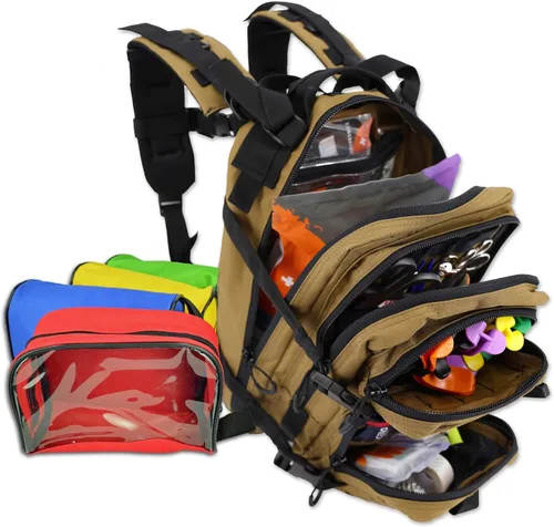 Vista 8 de Lightning X Stocked EMS/EMT - Mochila médica de primeros auxilios para trauma y sangrado + kit + bolsas, color negro