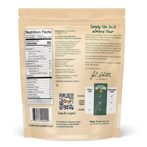 Vista 2 de Nature's Eats Harina de Almendras Superfina - Finamente Tamizada, Blanqueada, Harina de Nueces Sin Gluten para Pan, Mezcla para Panqueques