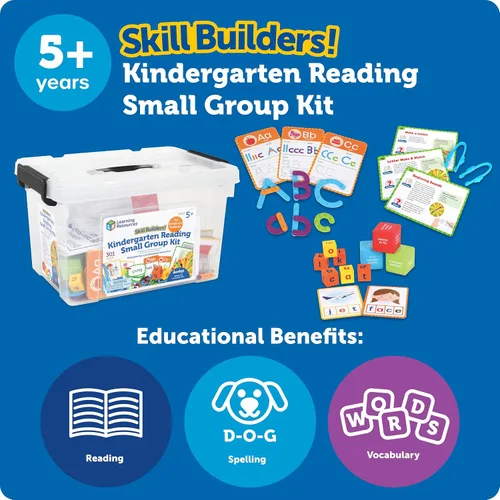 Vista 5 de Learning Resources Kit de Constructores de Habilidades para Lectura de Jardín de Infantes, Tarjetas Flash para Aprender a Leer, Actividades