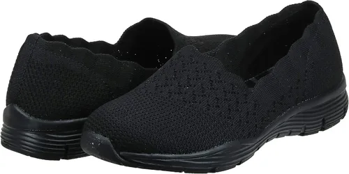 Vista 7 de Skechers Women's Seager-Stat-Scalloped Collar, Engineered Skech-Knit Slip-on-Classic Fit Loafer