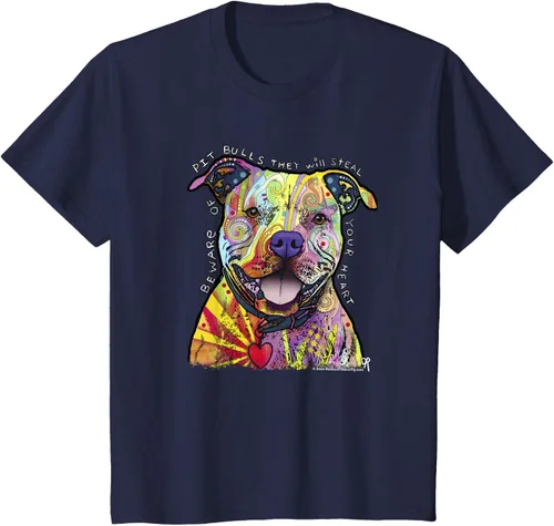 Vista 69 de Beware Of Pit Bulls, Dean Russo Pitbull Original - Camiseta para amantes de los perros, Negro