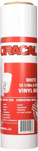 Vista 17 de Rollo de 12,125" x 10 pies de vinilo adhesivo Oracal 651 negro para manualidades - Con un núcleo de 2,5" - Vinilo adhesivo para cortadoras Cricut