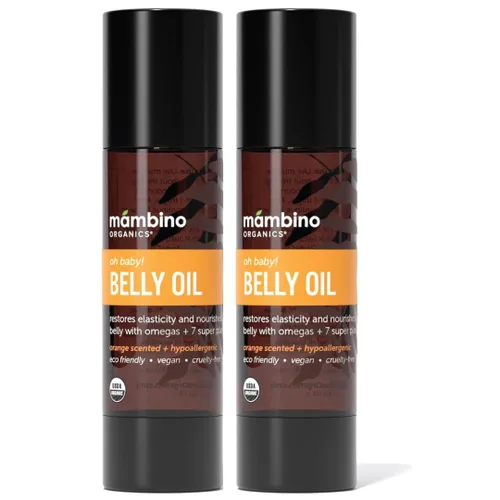 Vista 10 de Mambino Organics Oh Baby! Aceite de vientre para mujeres embarazadas, aceite orgánico para estrías para embarazo, elasticidad de la piel posparto