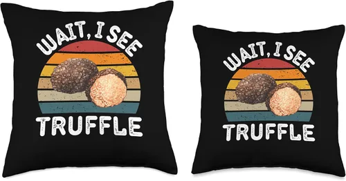 Vista 3 de Vintage Truffle Wait, I See Truffle Retro Truffle Lover Throw Pillow