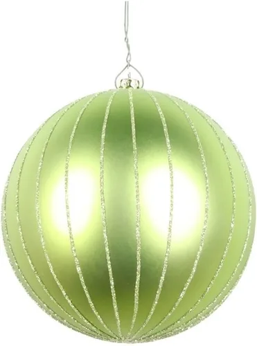 Vista 28 de Vickerman Adorno navideño de bola de avena mate con purpurina de 5 pulgadas. Incluye 4 piezas por bolsa.