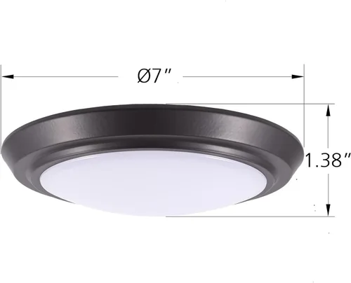 Vista 6 de YoonLIT - Lámpara de techo LED de montaje empotrado de 7 pulgadas, 120 V, 3000 K/4000 K/5000 K CCT ajustable, lámpara de techo regulable, 12 W, 800