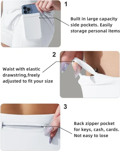 Vista 4 de Womens Athletic Shorts Running Shorts High Waisted Gym Yoga Elastic Spandex Workout Shorts with Pockets