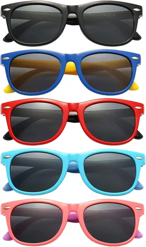 Vista 14 de FANNYGO Paquete de 3 lentes de sol polarizados para niños y niñas de 3 a 10 años Negro