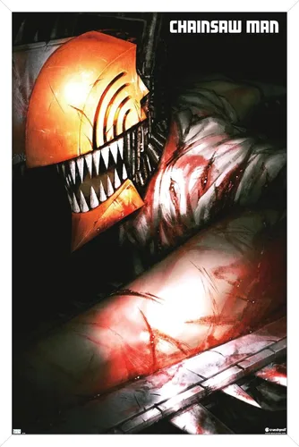 Vista 11 de Trends International Chainsaw Man - Póster de pared con texto en inglés "Chainsaw Man", 22.4 pulgadas de largo x 14.7 pulgadas de ancho, versión