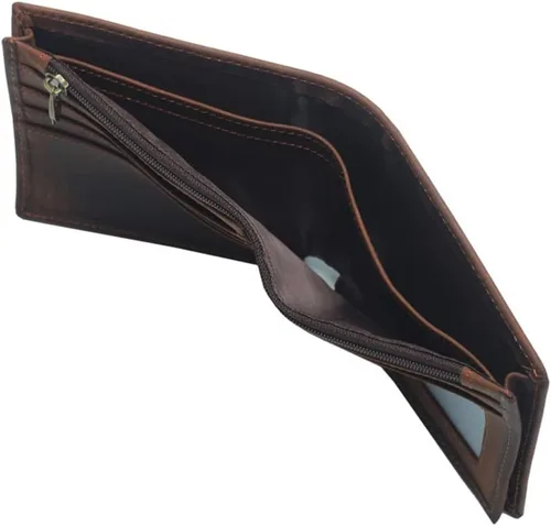 Vista 3 de CZDYUF - 1 cartera corta antirrobo retro para hombres y mujeres